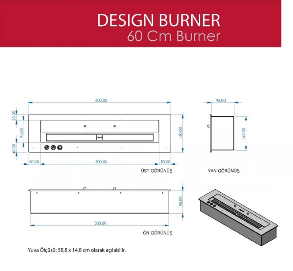 StarFire Design Burner Bioethanol Şömine 60 cm