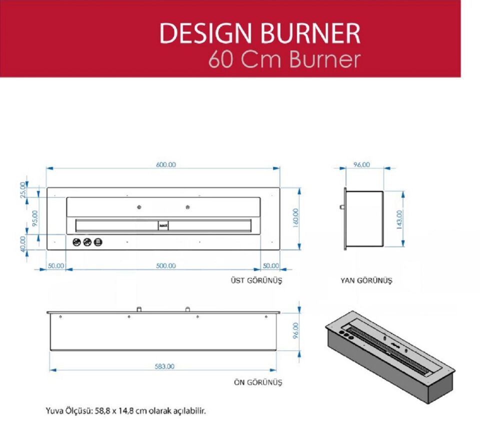 StarFire Design Burner Bioethanol Şömine 60 cm