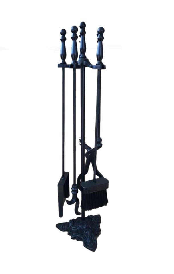 Serra Şömine Maşa Takımı Üçgen Ayaklı Siyah