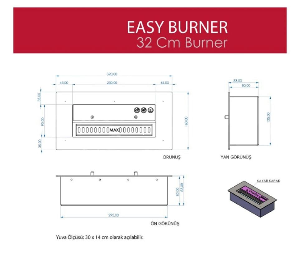 StarFire Easy Burner Bioethanol Şömine 32 cm