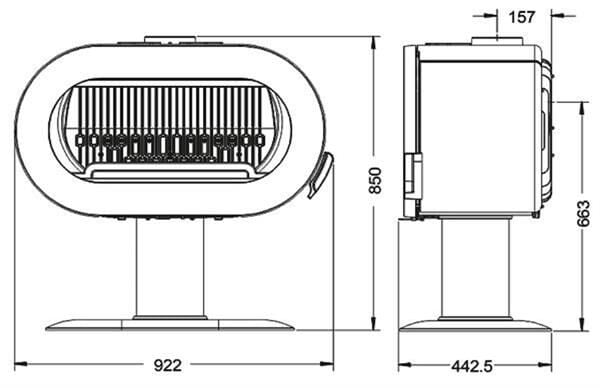 Invicta Döküm Odun Sobası Fifty On Pedestal Antrasit 6480 44