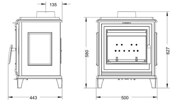 Invicta Sedan S Döküm Odun Sobası Siyah 9450 43
