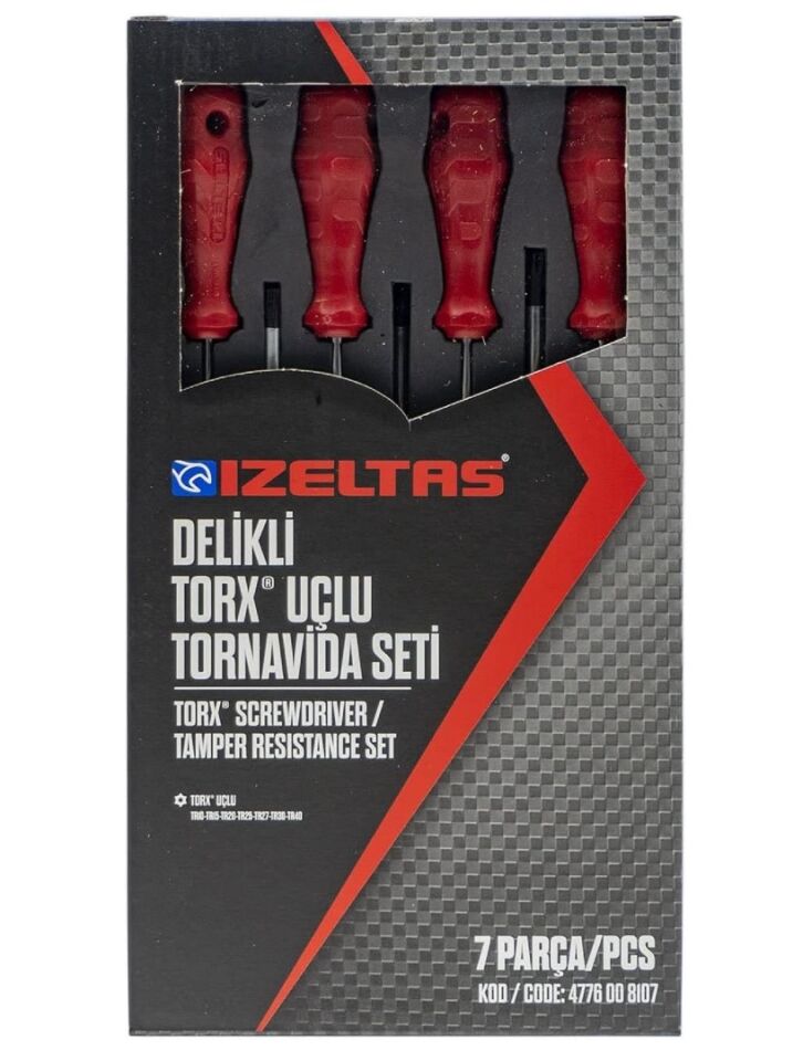 İzeltaş Delikli Torx Uçlu Tornavida Takım 7 Parça 4776 00 8107