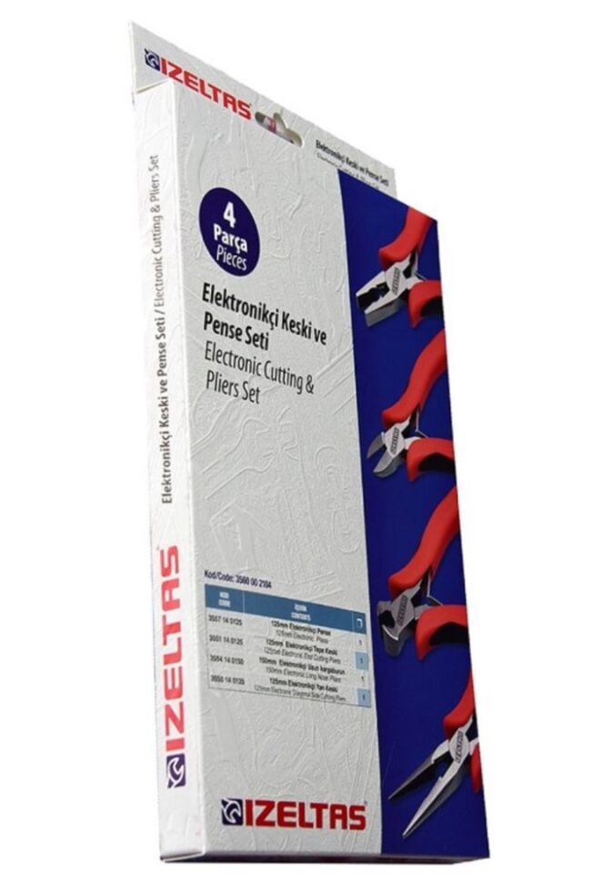 İzeltaş Elektronikçi Keski ve Pense Seti 4 Parça 3560 00 2104