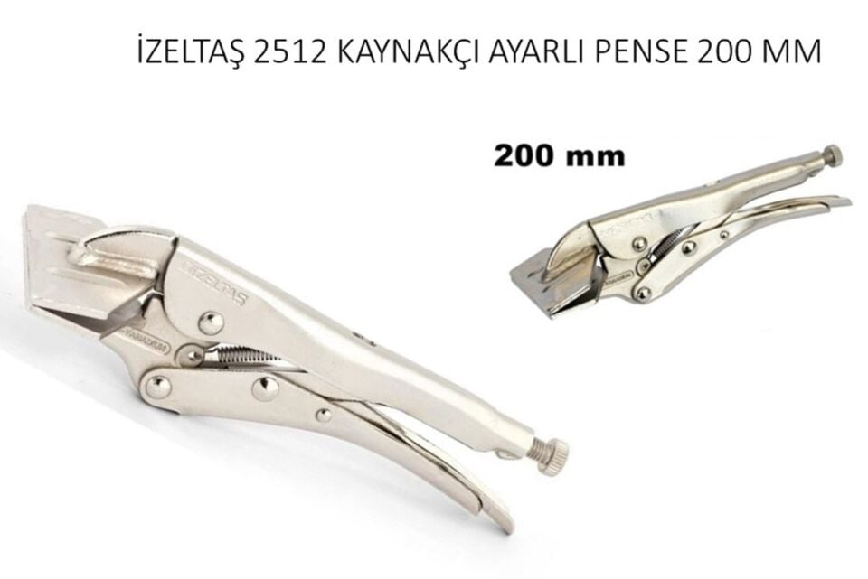 İzeltaş Kaynakçı Ayarlı Pense Düz Ağız Krom ‎2512 11 0200