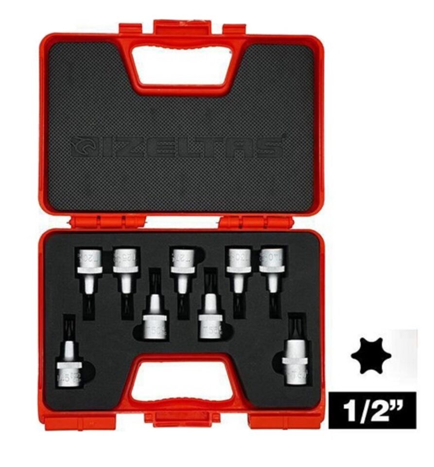 İzeltaş Lokmalı Torx Uç Takımı 9 Parça 1/2'' 1113 00 6009