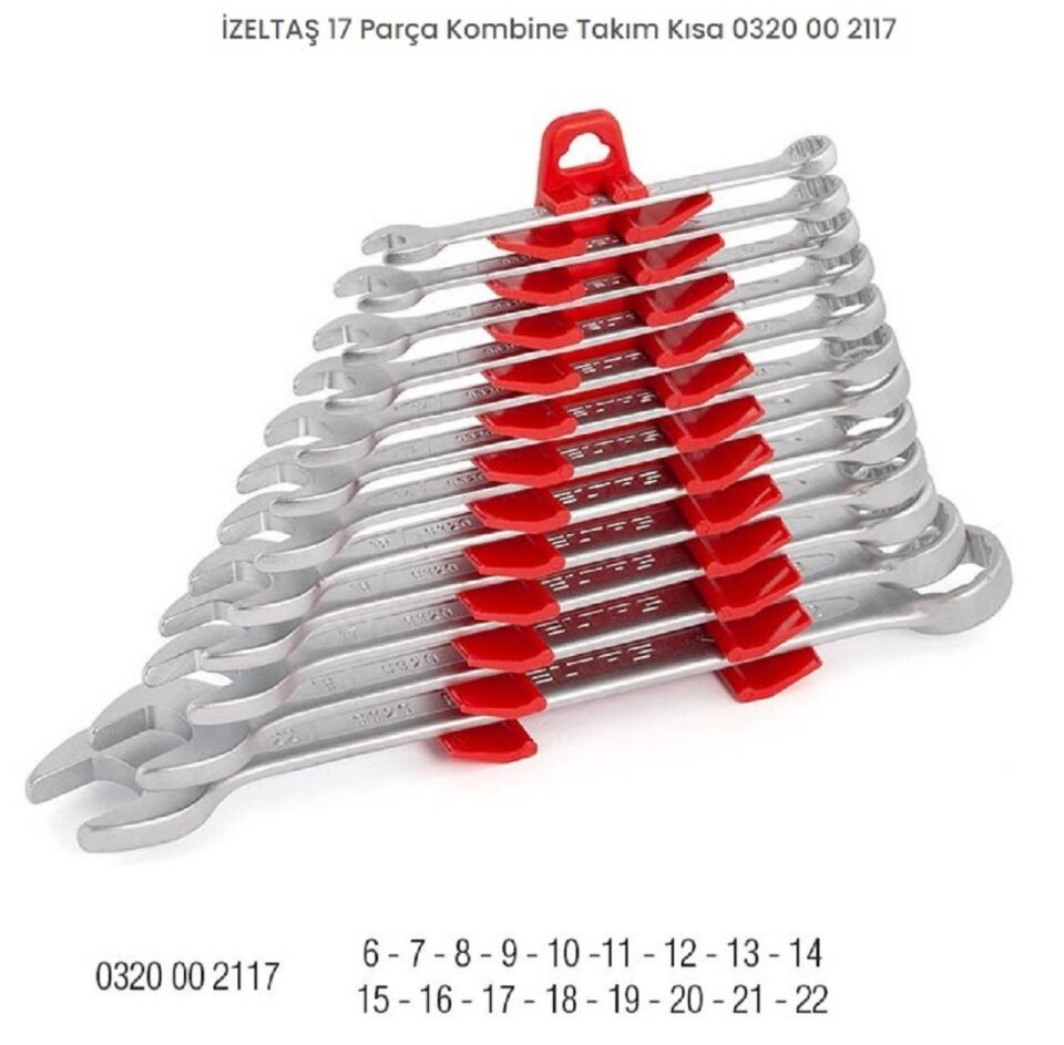İzeltaş Kombine Kısa Anahtar Takımı 0320 00 2117 17 Parça