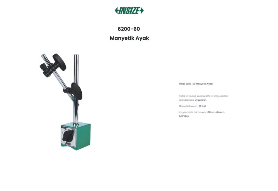 Insize 6200-60 Manyetik Ayak