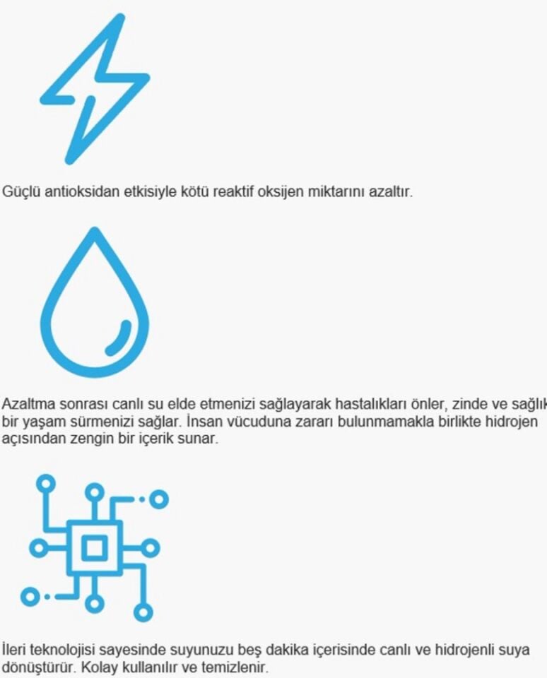 Ioncares Hidrojenli Taşınabilir Canlı Su Cihazı 200 300 PH 8,5 BG100