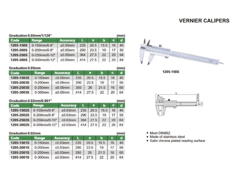 Insize 1205-150S Mekanik Hassas kumpas