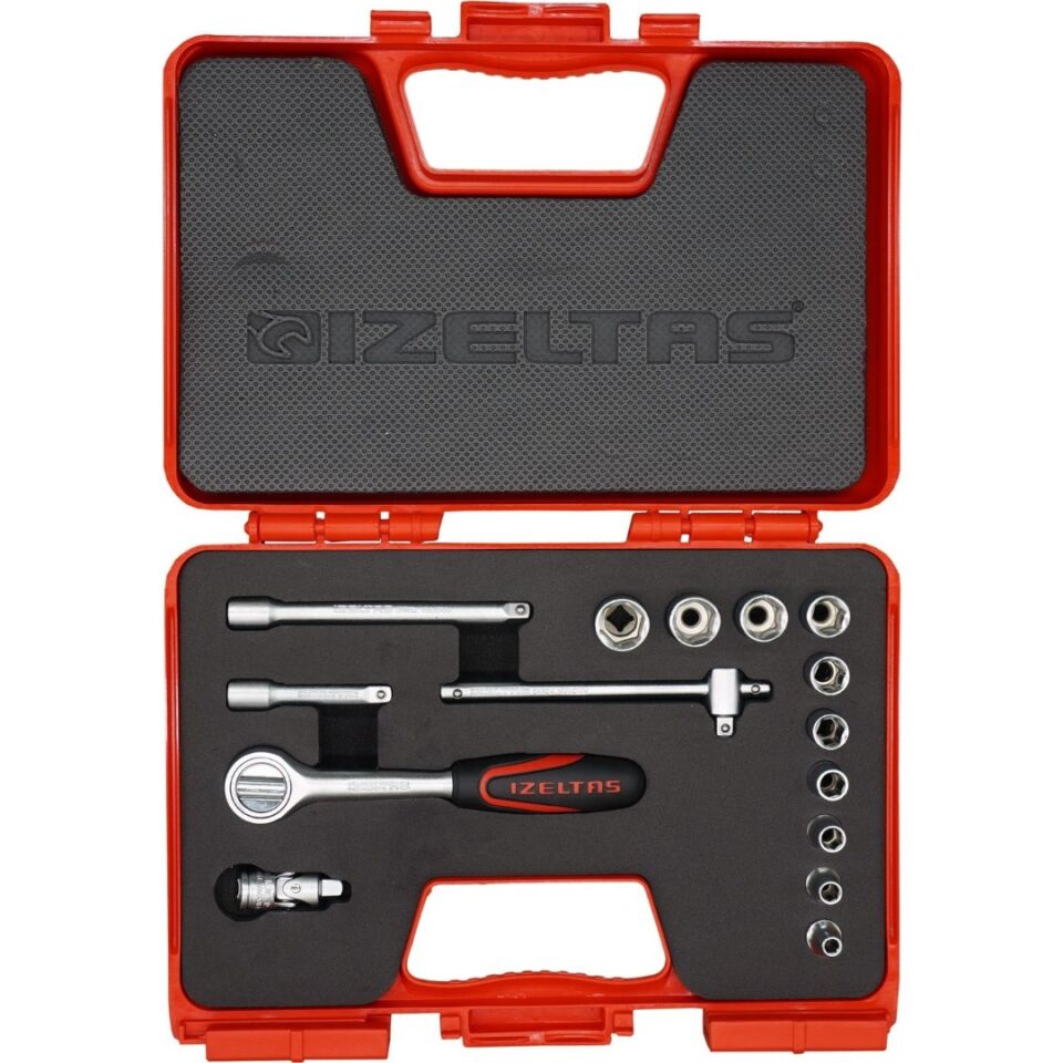 Izeltaş 1107 00 6015 Altı Köşe Lokma Anahtar Takımı 1/4'' 15 Parça