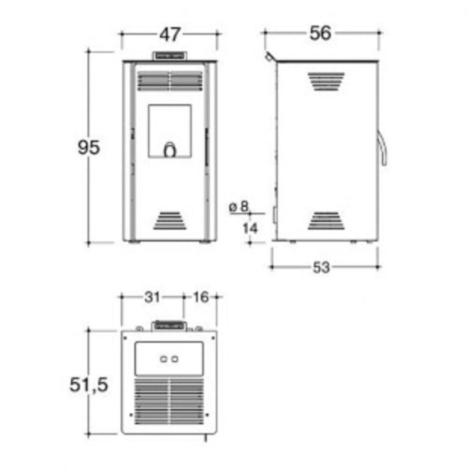 Invicta Adrano 7 Pelet Sobası Antrasit 9409 94