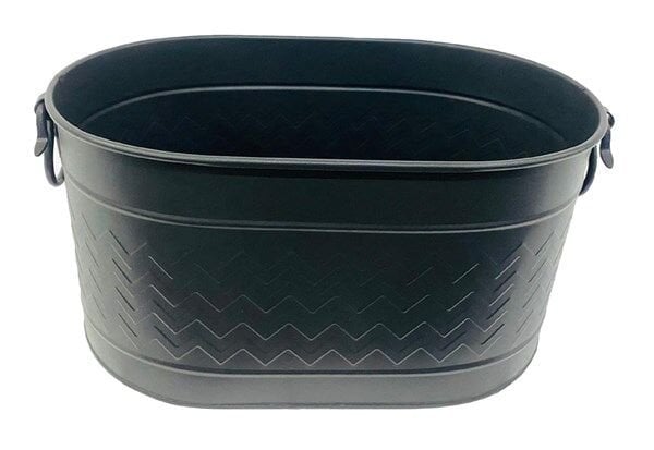 Miss Worble Şömine Oval Odunluk zigzag Desenli Siyah