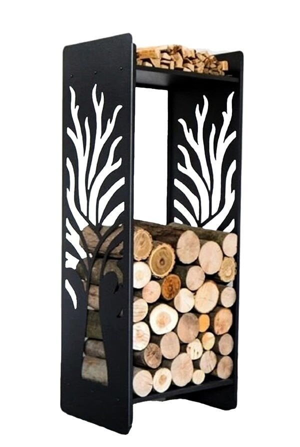 Miss Worble Şömine Odunluk Ağaç Desenli