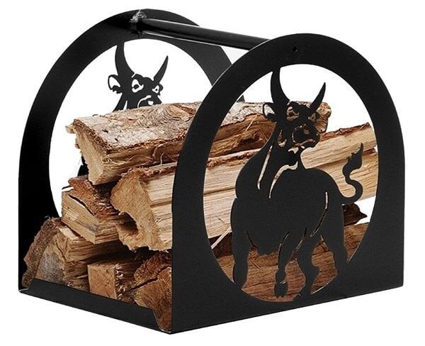 Miss Worble Şömine Odunluk Boğa Desenli