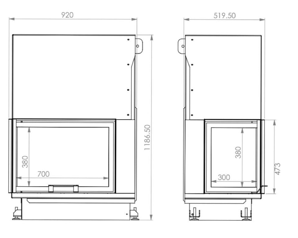 A Caminetti Asansörlü Şömine Haznesi Quattro 90 Eco Sol Açık