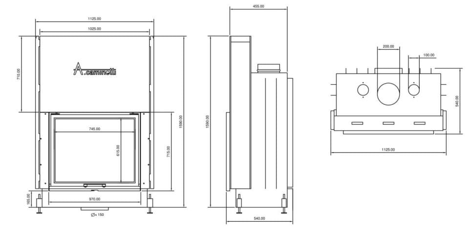 A Caminetti Asansörlü Şömine Haznesi Flat 75 x 60 cm
