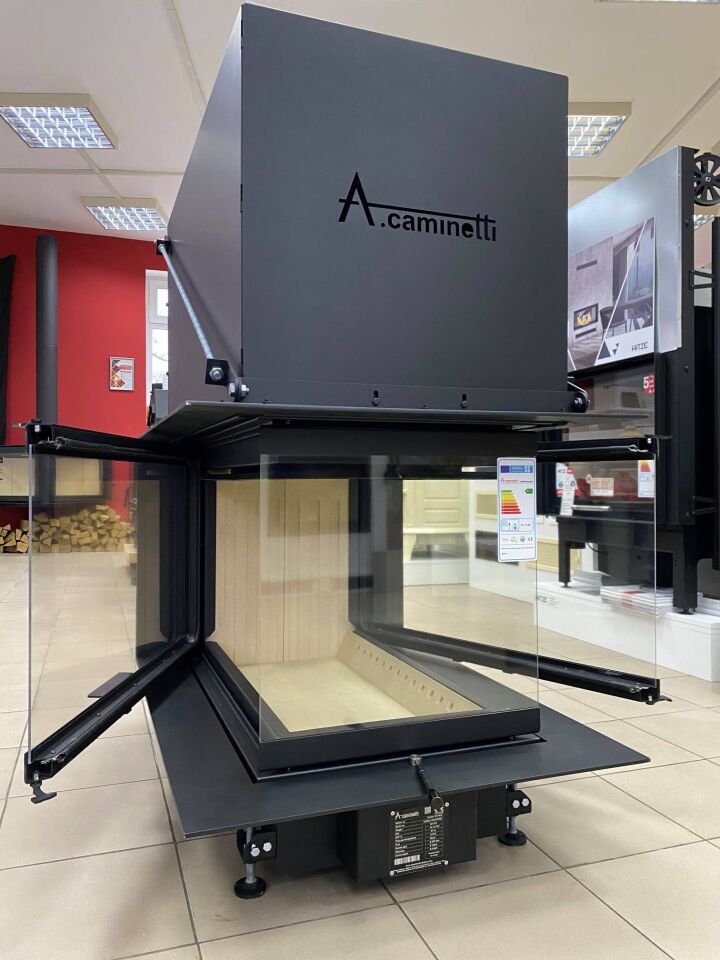 A.Caminetti Crystal Asansorlu Çelik Şömine Haznesi 3D Max Üç Açık Epi