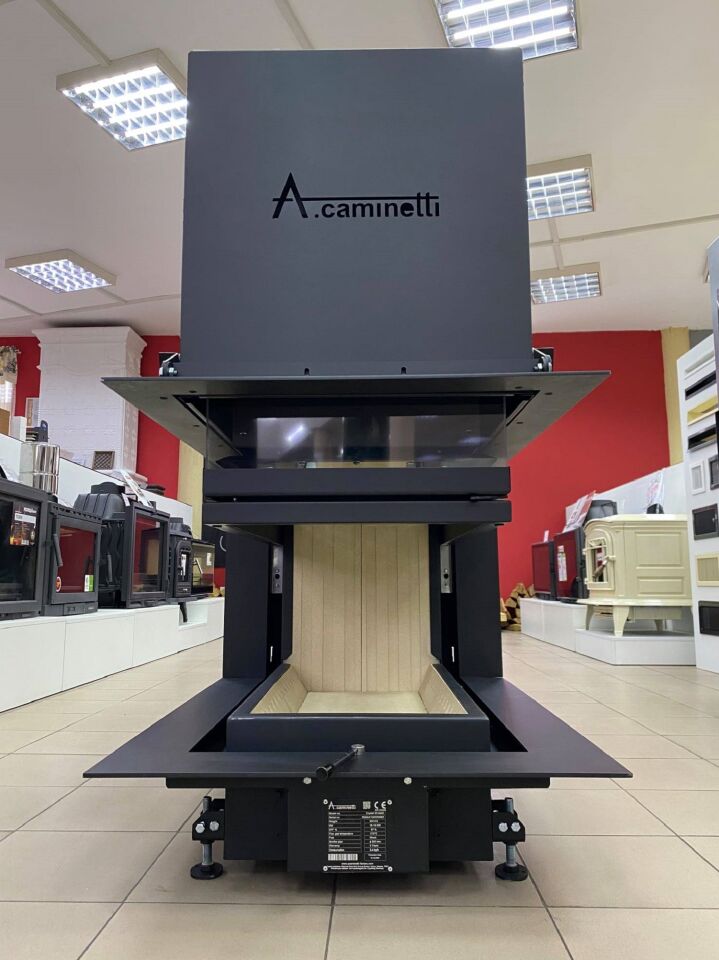 A.Caminetti Crystal Asansorlu Çelik Şömine Haznesi 3D Max Üç Açık Epi