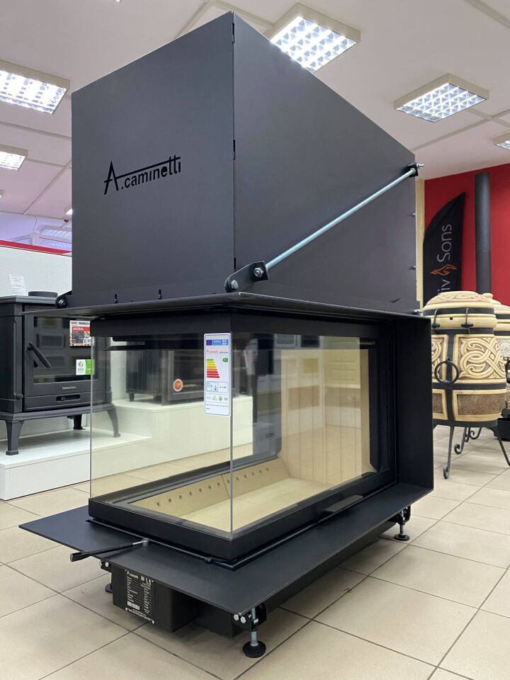 A.Caminetti Crystal Asansorlu Çelik Şömine Haznesi 3D Max Üç Açık Epi
