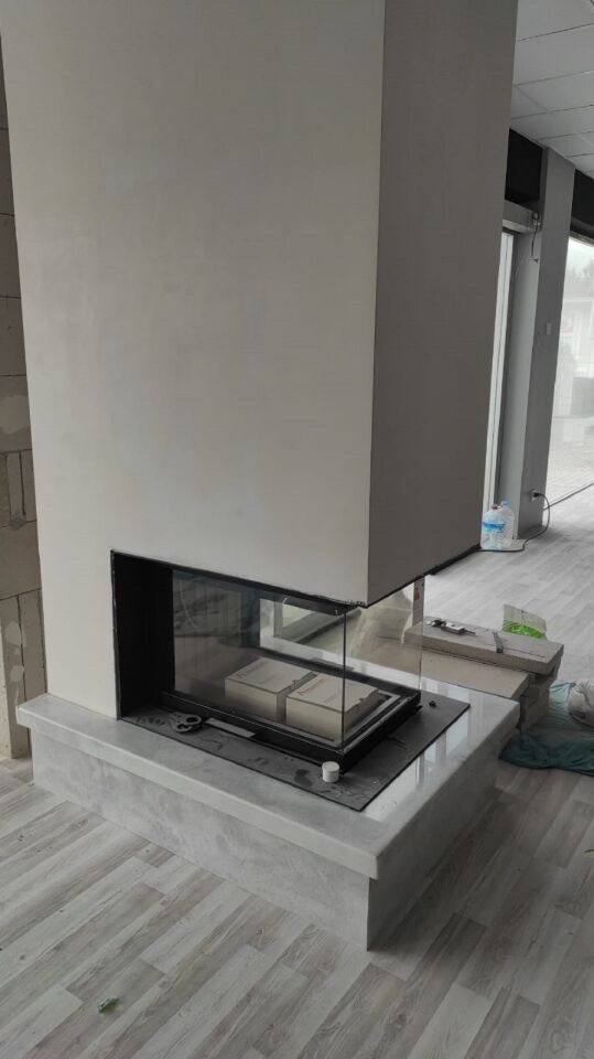 A.Caminetti Crystal Asansorlu Çelik Şömine Haznesi 3D Max Üç Açık Epi