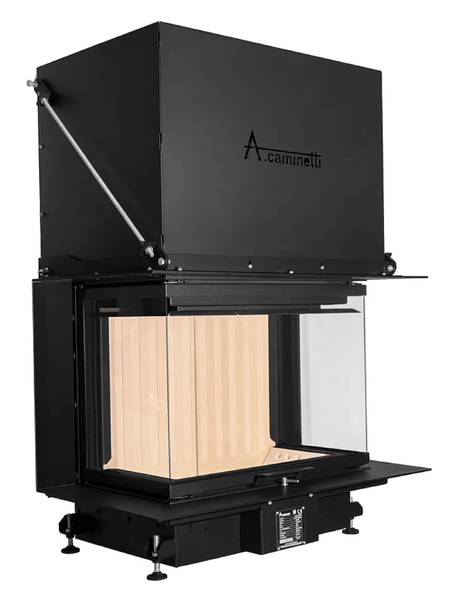 A.Caminetti Crystal Asansörlü Çelik Şömine Haznesi 80 Max Üç Açık
