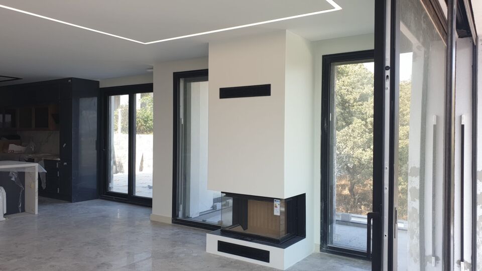 A.Caminetti Crystal Asansörlü Çelik Şömine Haznesi 90 Max Üç Açık