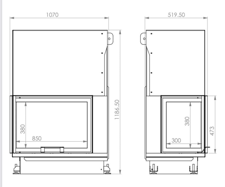 A Caminetti Quattro Şömine Haznesi Eco 100 cm Sağ Açık