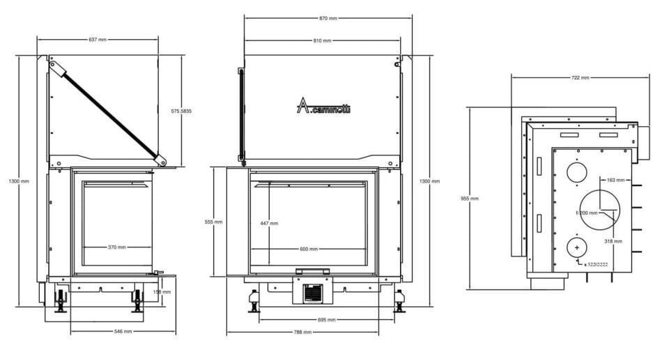 A Caminetti Quattro Şömine Haznesi 80 Sol Açık