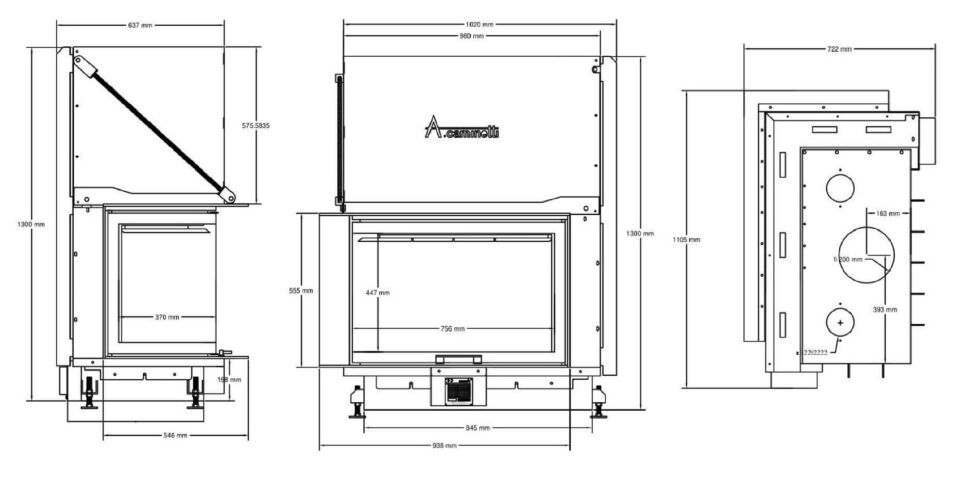 A Caminetti Quattro Şömine Haznesi 90 Sol Açık