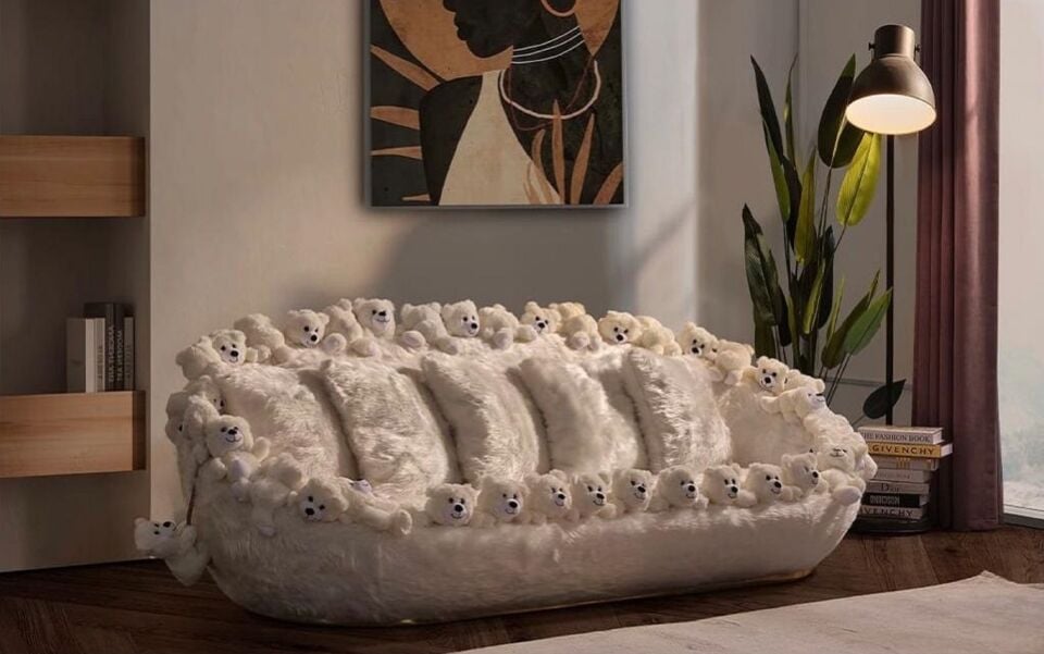 Miss Worble Teddy Bears Pufuduk Üçlü Kanepe Koltuk