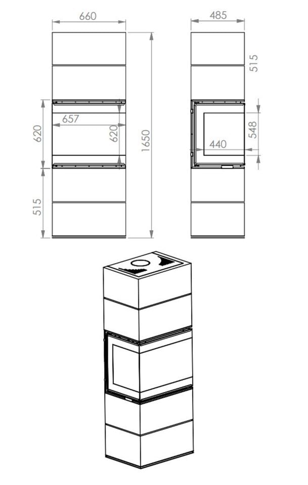 A Caminetti Scandinavian Şömine 65 BH Siyah