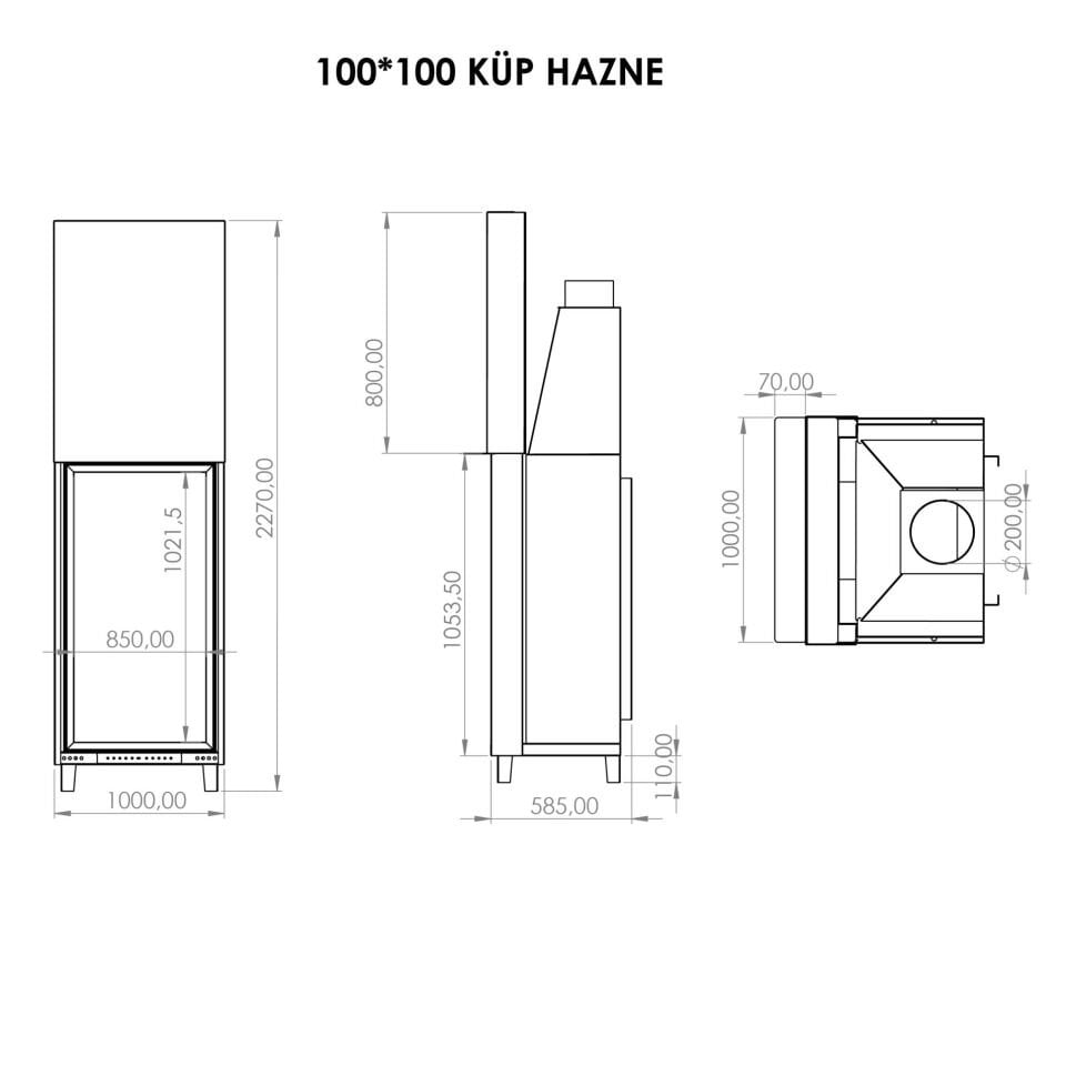 Serra Küp Şömine Haznesi 70 x 90 cm