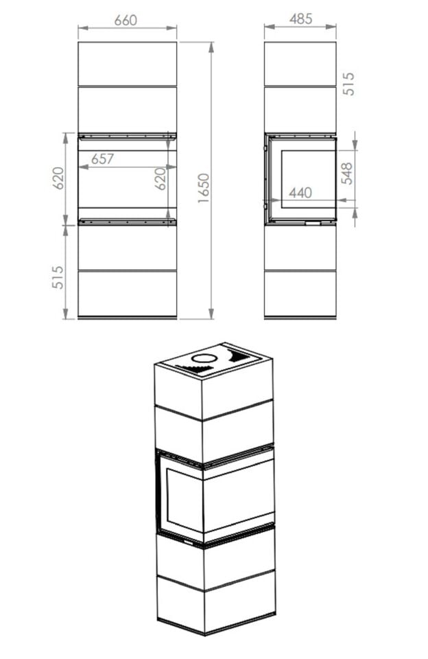 A Caminetti Scandinavian Şömine 65 WH Beyaz