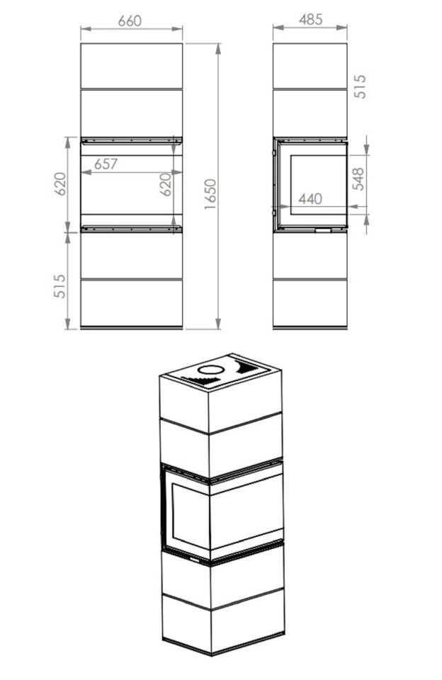 A Caminetti Scandinavian Şömine 65 WH Beyaz