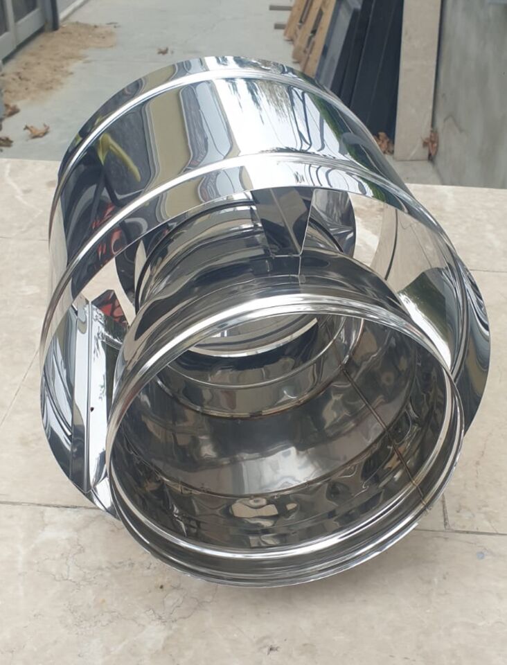 Miss Worble Paslanmaz Şömine Borusu Lodos Şapkası 430 Kalite 20 cm
