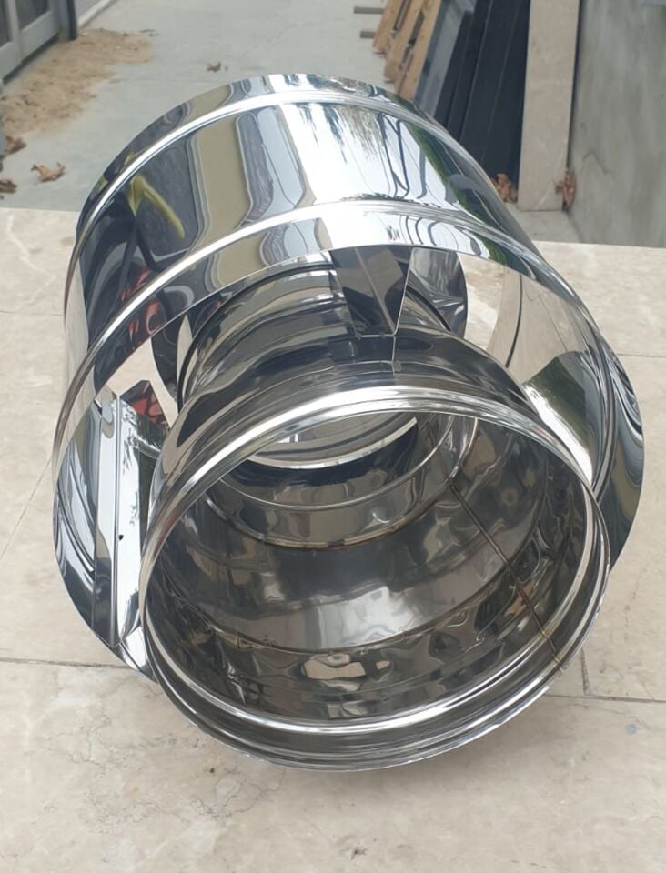 Miss Worble Paslanmaz Şömine Borusu Lodos Şapkası 430 Kalite 20 cm