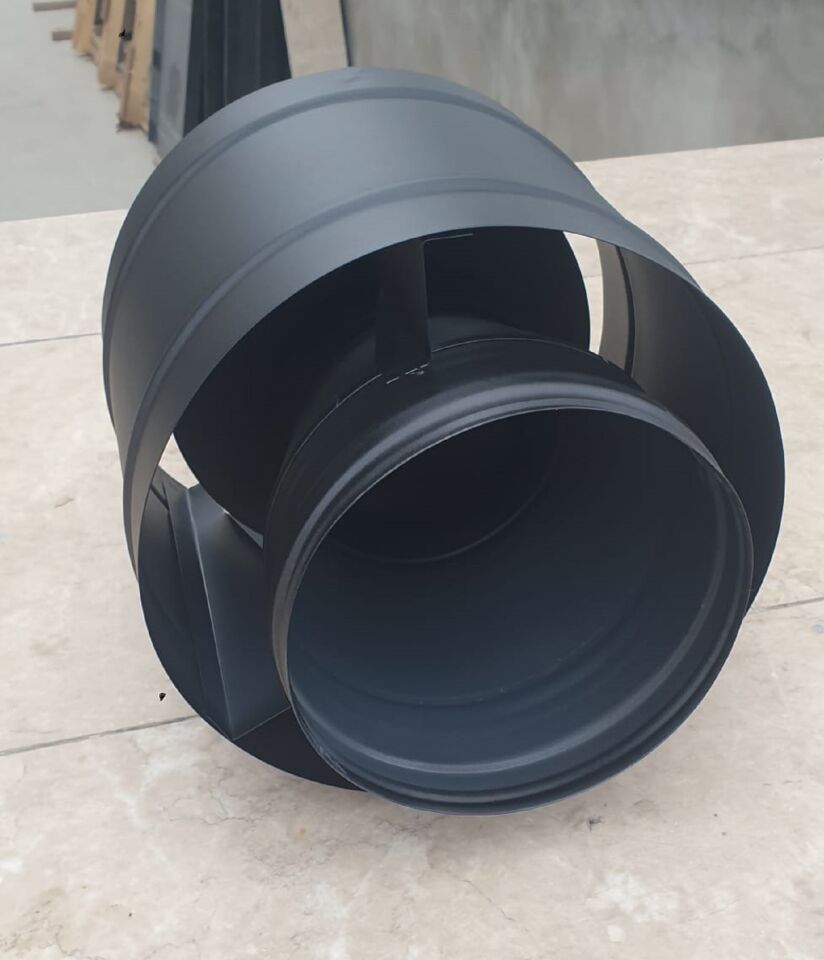 Miss Worble Paslanamaz Şömine Borusu Lodos Şapkası 430 Kalite Antrasit 20 cm