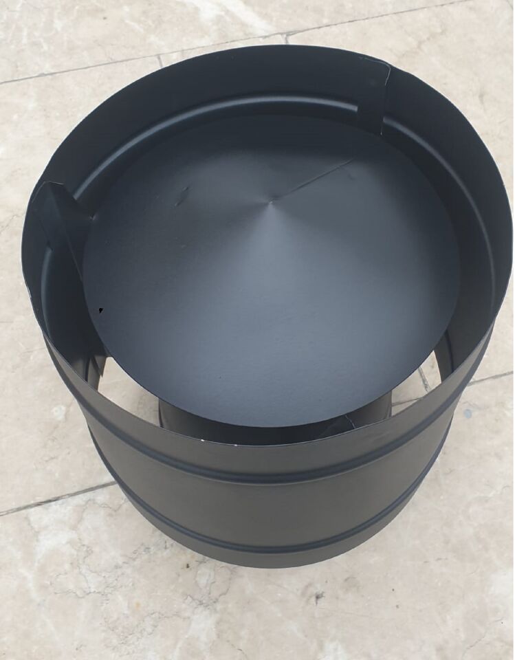 Miss Worble Paslanamaz Şömine Borusu Lodos Şapkası 430 Kalite Antrasit 20 cm