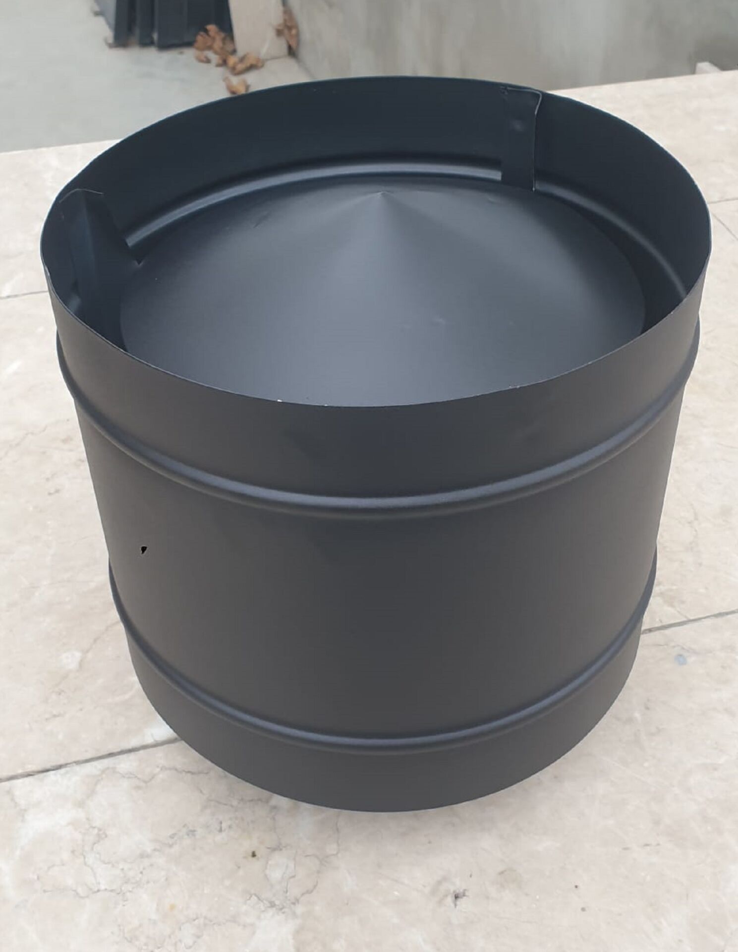 Miss Worble Paslanamaz Şömine Borusu Lodos Şapkası 430 Kalite Antrasit 20 cm