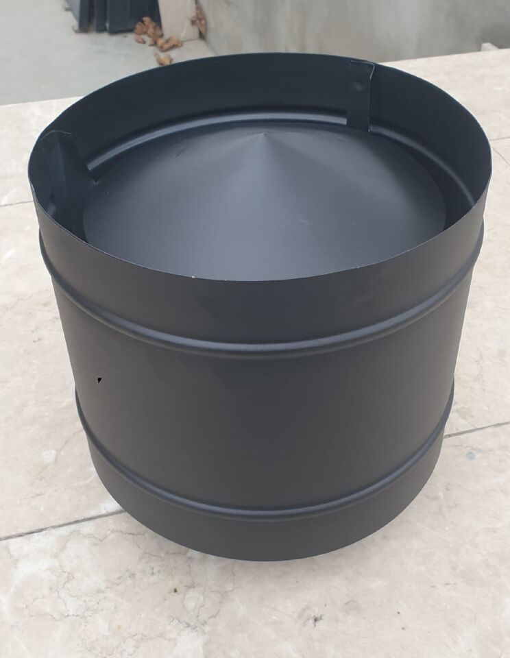 Miss Worble Paslanamaz Şömine Borusu Lodos Şapkası 430 Kalite Antrasit 20 cm