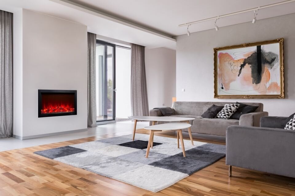 Alaz Efekt Elektrikli Şömine Sessiz 95 cm 1800 W