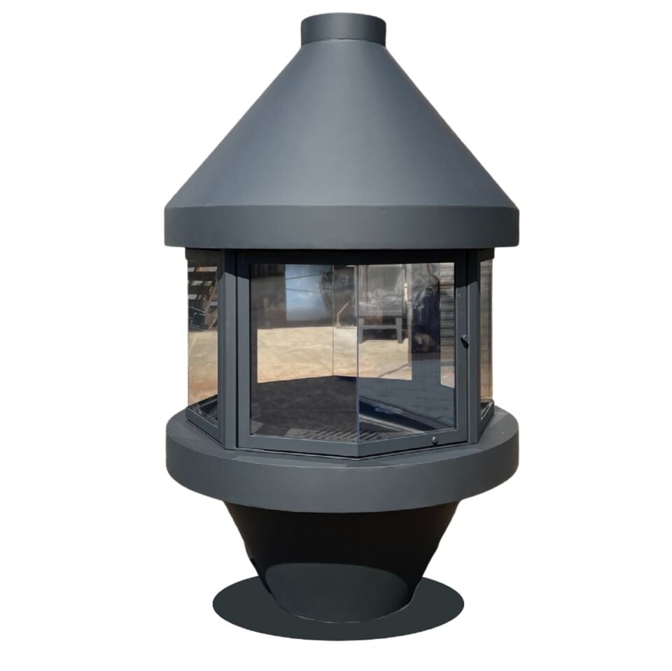 Serra Yuvarlak Orta Çelik Şömine 90 Lık