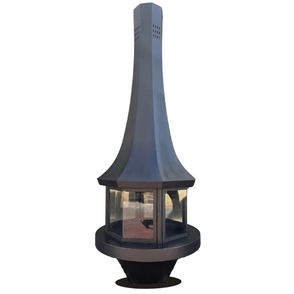 Serra Sekizgen Orta Çelik Şömine 70 Lik