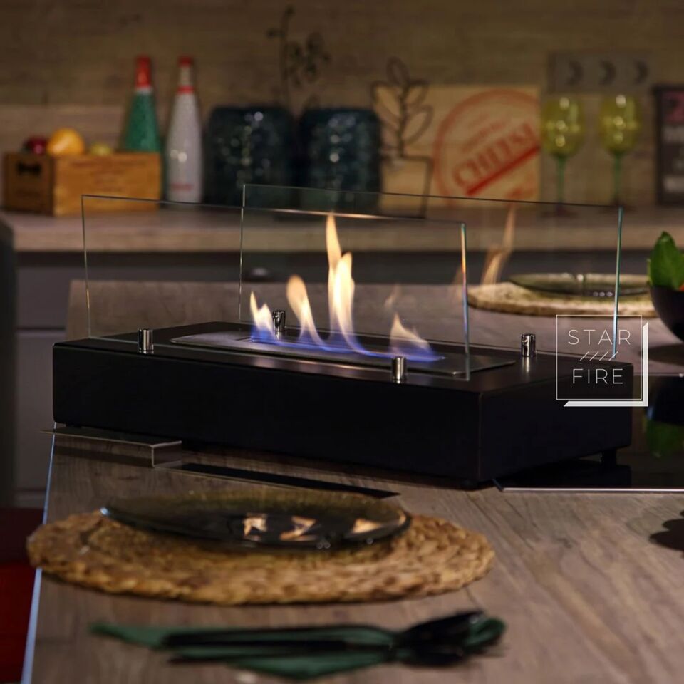 Starfire Art Design Masaüstü Bioethanol Şömine Siyah