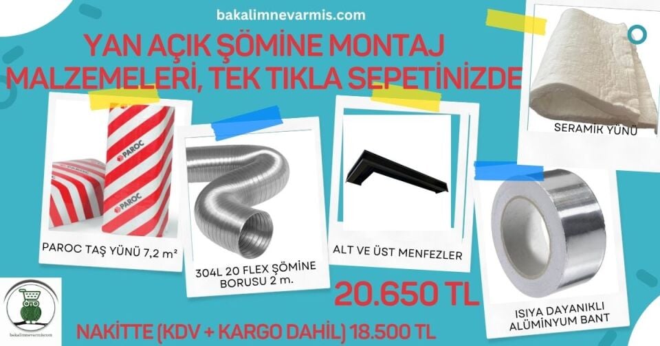 Paroc Taş Yünü Ve Yan Açık Şömine Montaj Malzemeleri