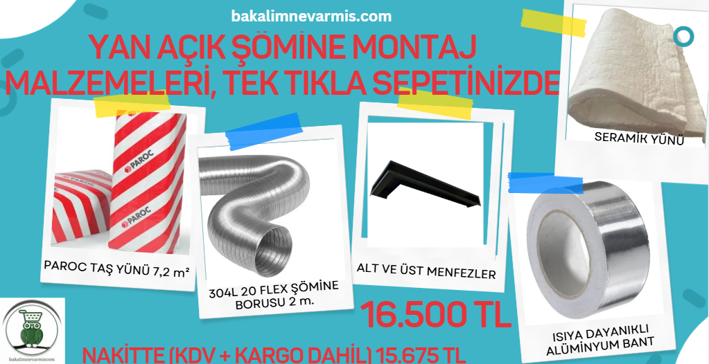 Paroc Taş Yünü Ve Yan Açık Şömine Montaj Malzemeleri