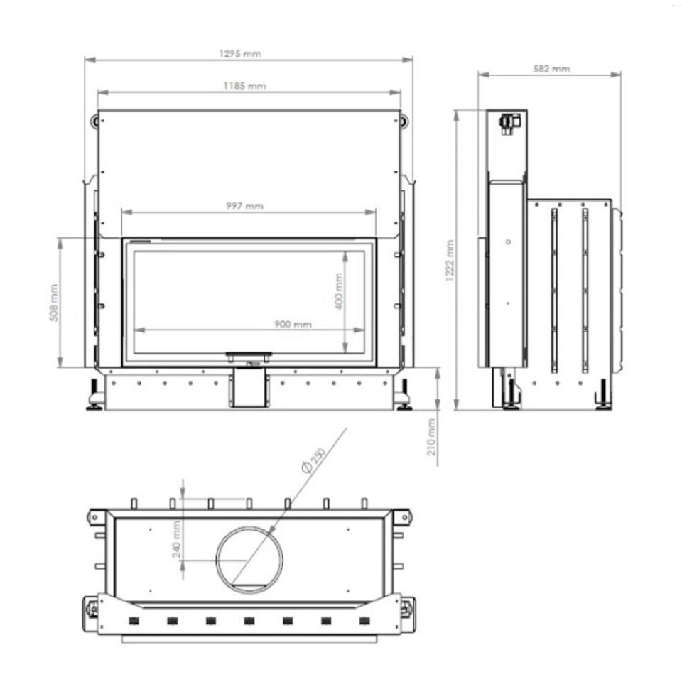 A Caminetti Flat Çelik Şömine Haznesi 90 X 50 Eco