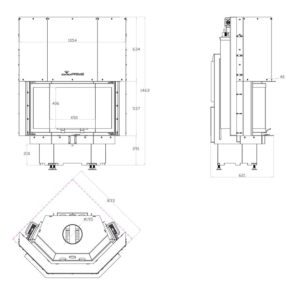 Echa Tech Asansörlü Prizma Büyük G Çelik Şömine Haznesi
