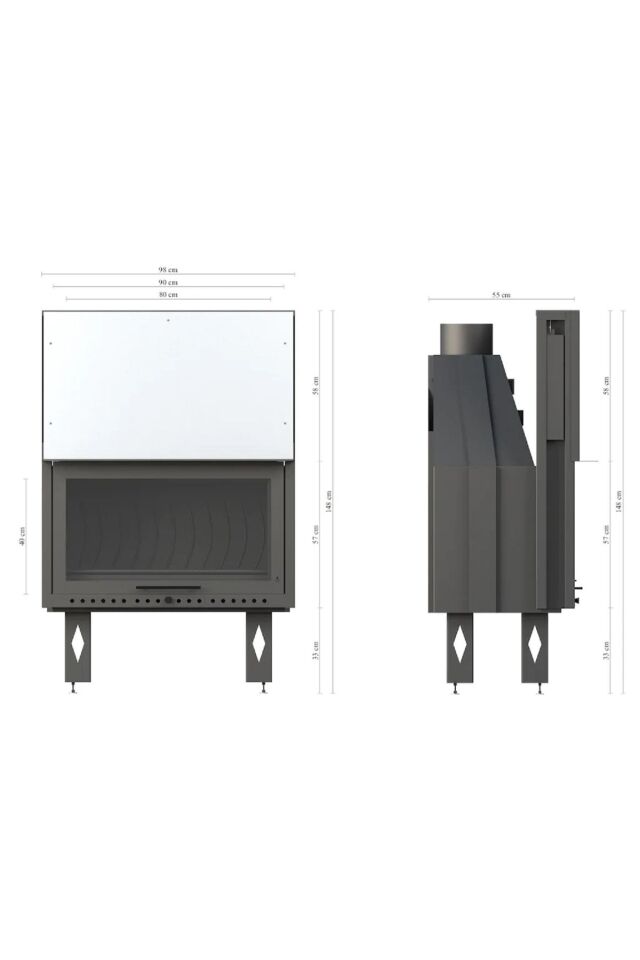 Çırağan Asansörlü Çelik Düz Şömine Haznesi 190 Lık